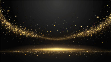Obraz premium Magical abstract background with glowing lights bubbles and stars in a dark blue night sky