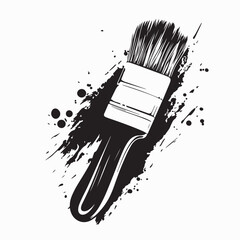 Creative Paint Brush Making Stunning Artistic Stroke in Vibrant Colors Vector Design