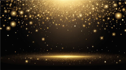 Abstract Christmas night sky with glowing tree lights and sparkling stars © SAHAD