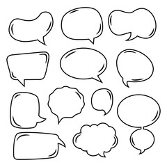 Obraz premium collection of black outline speech bubble shapes