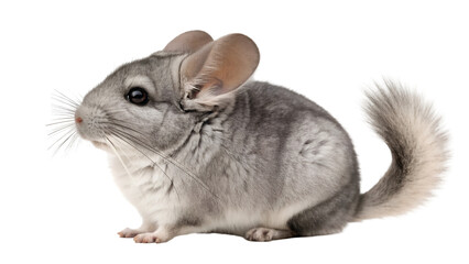 Obraz premium Understanding chinchilla care guide: adorable pet chinchilla rodent facts and tips for beginners isolated on transparent background