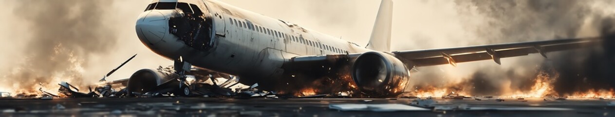 Obraz premium Airplane Accident Concept Image
