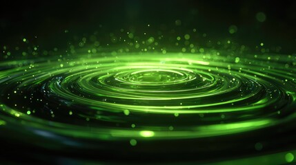 Fototapeta premium Concentric ripples in a vibrant green liquid.