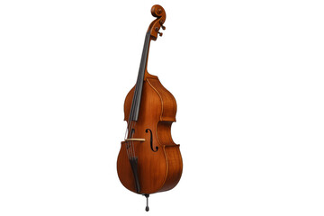 Fototapeta premium Classic double bass isolated on transparent background with clipping path