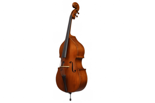 Classic double bass isolated on transparent background with clipping path