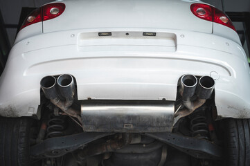 T-304 stainless steel dual cat-back exhaust in turbocharged hatchback cars.