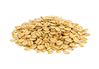 Pile of oat groats isolated on transparent background