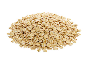 Pile of oat groats isolated on transparent background