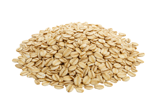 Pile of oat groats isolated on transparent background
