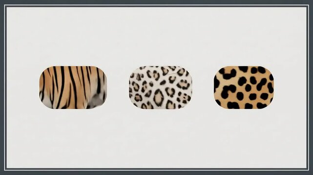 A conceptual animation where tiger, pangolin, and leopard patterns morph into each other, highlighting the interchangeability of animal skins in fashion and trade