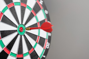Target success concept. Bullseye objective dart board. Targeting audience market strategy. Focus...