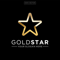 Obraz premium Gold star logo, star logo template illustration