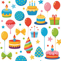 Birthday icons seamless