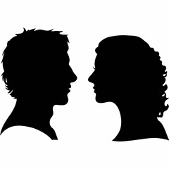 Minimalist Black and White Male and Female Vector Art
