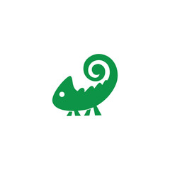 green chameleon logo. chameleon vector design for icon,symbol or logo
