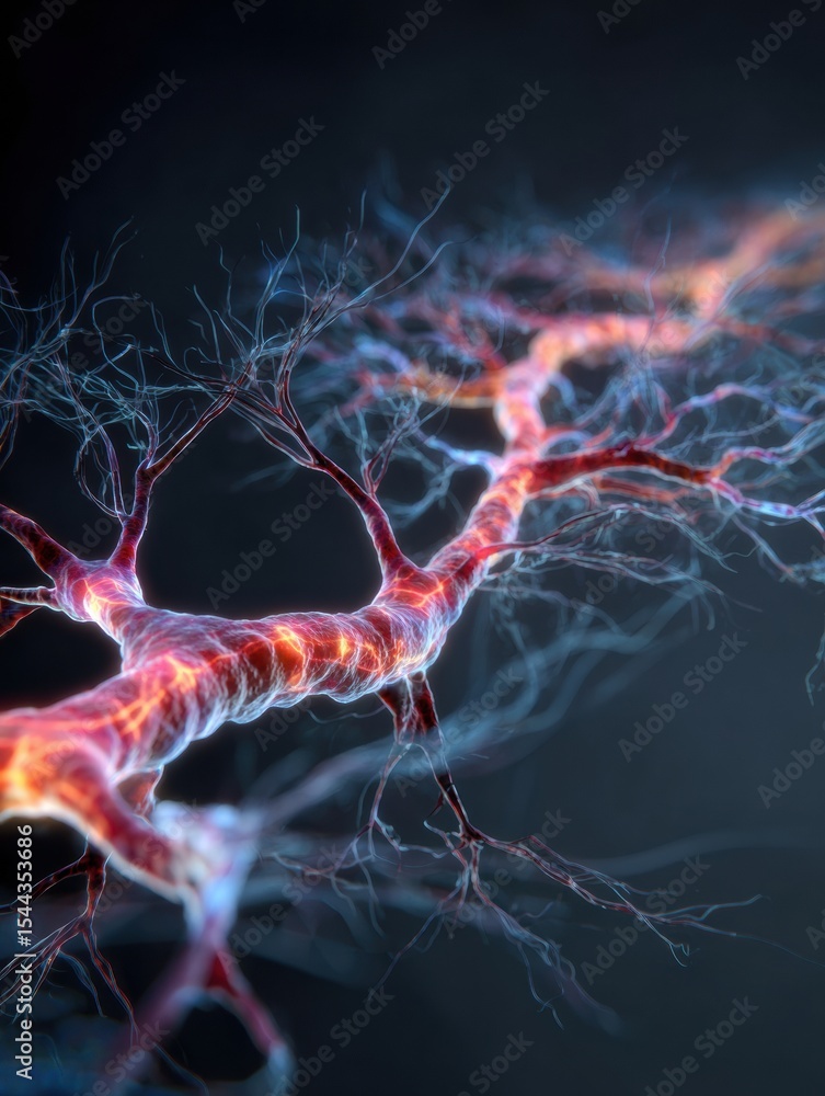 Leinwandbilder Visual Representation of Neural Pathways Exhibiting Blurred Motion Due to Overload During Intense Cognitive Activity