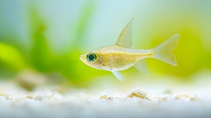Fototapeta premium A Diamond Head Tetra Fish Swimming Peacefully in A Freshwater Aquarium