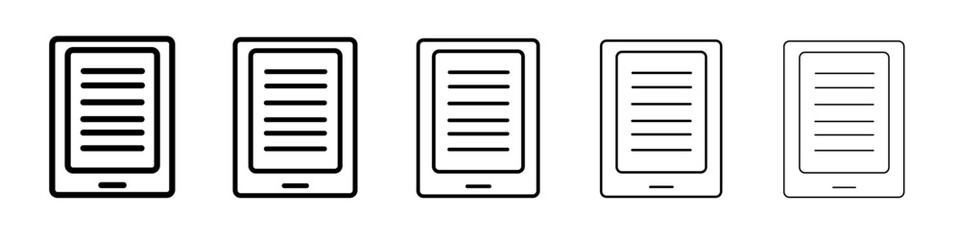 Fototapeta premium Tablet icon black and white vector sign