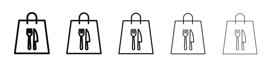 Take away food icon black and white vector sign