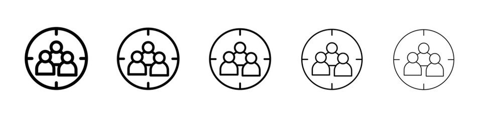 Target audience icon black and white vector sign