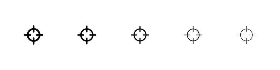 Target, aim, focus icon black and white vector sign