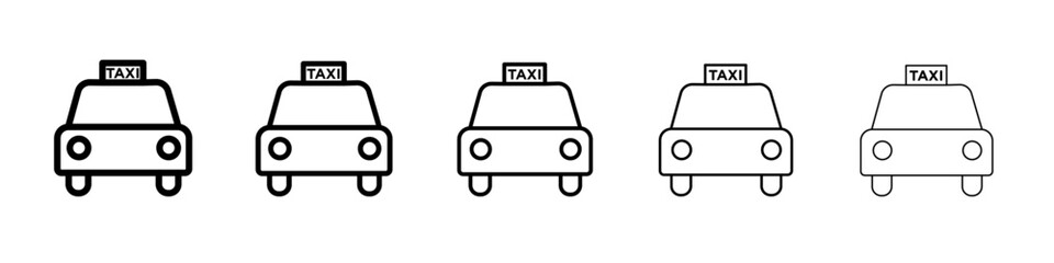 Taxi icon black and white vector sign