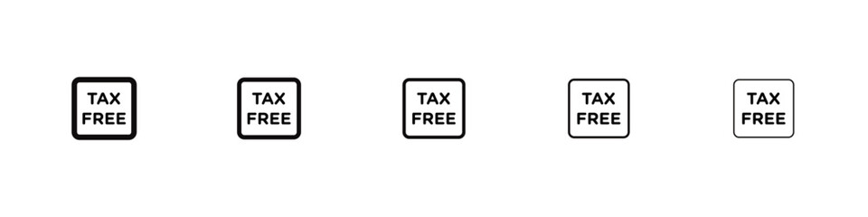 Tax free icon black and white vector sign