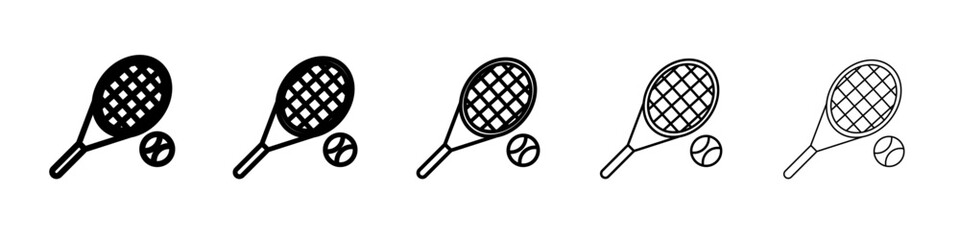 Tennis icon black and white vector sign