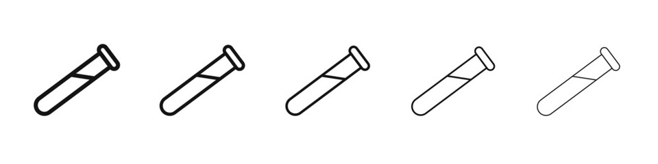 Test tube icon black and white vector sign
