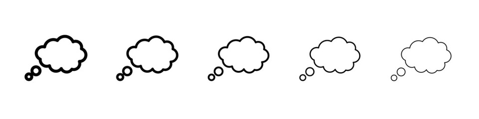 Think bubble icon black and white vector sign