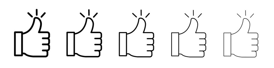 thumbs up icon black and white vector sign