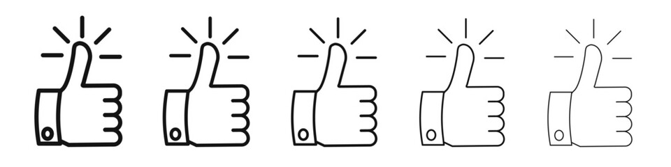 Thumbs Up icon black and white vector sign