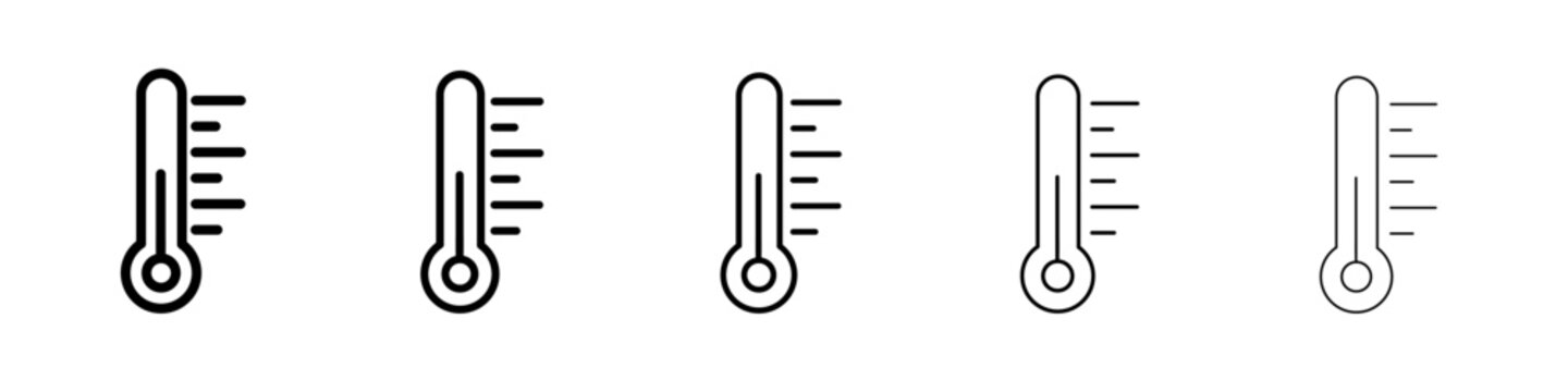 Thermometer icon black and white vector sign