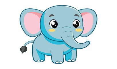 Obraz premium Adorable cartoon baby elephant illustration
