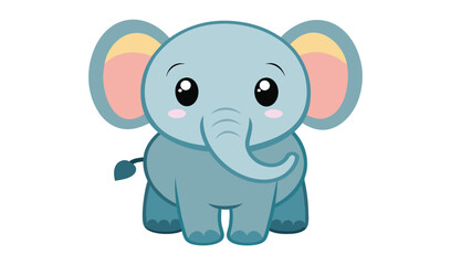 Fototapeta premium Adorable cartoon baby elephant illustration