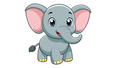 Fototapeta premium Adorable cartoon baby elephant illustration
