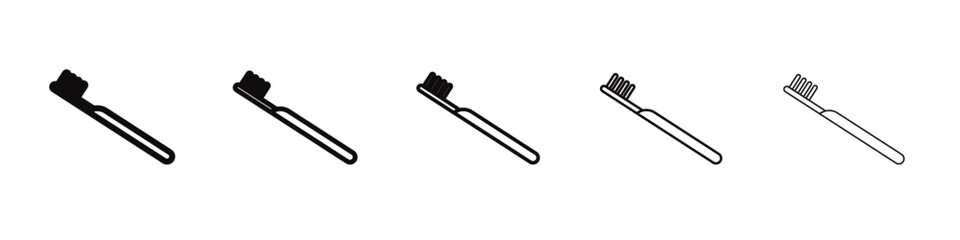 tooth brush icon black and white vector sign