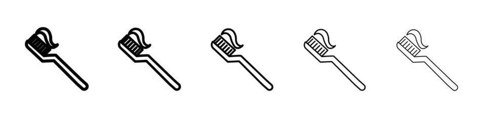 tooth brush icon black and white vector sign