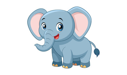 Obraz premium Adorable cartoon baby elephant illustration