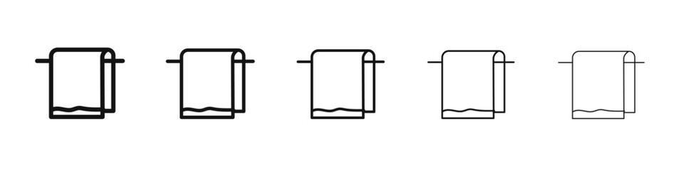 towel icon black and white vector sign