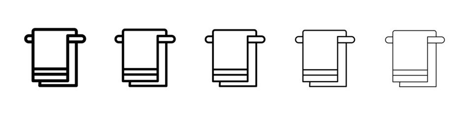towels icon black and white vector sign