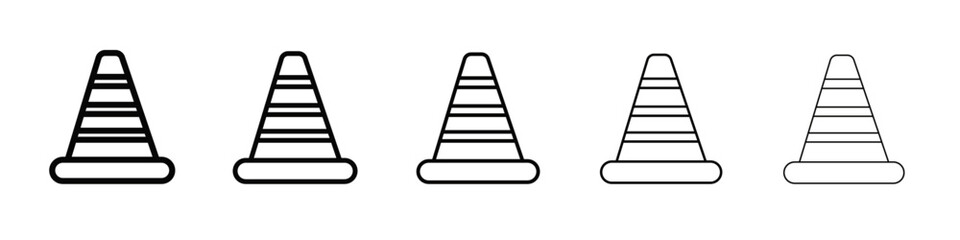 Traffic cone icon black and white vector sign