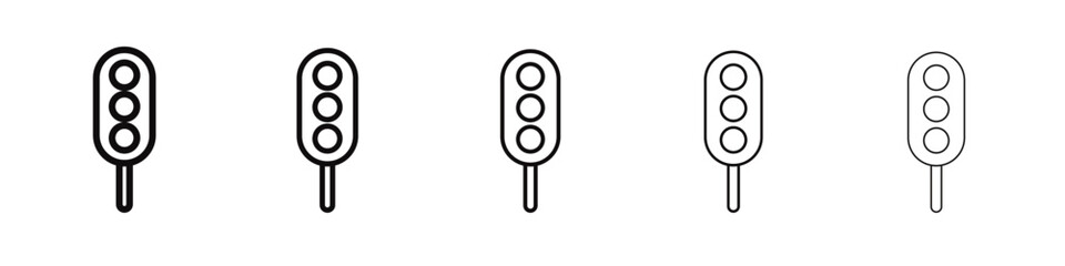 traffic light icon black and white vector sign