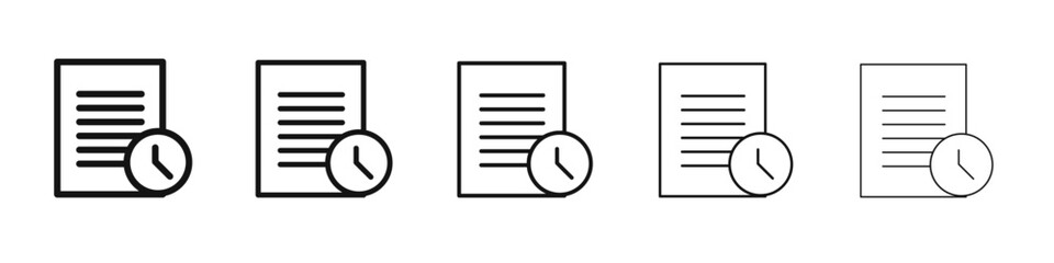 Transaction history icon black and white vector sign