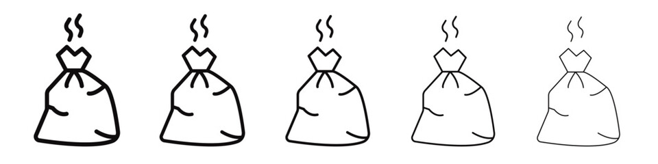 Trash bag icon black and white vector sign