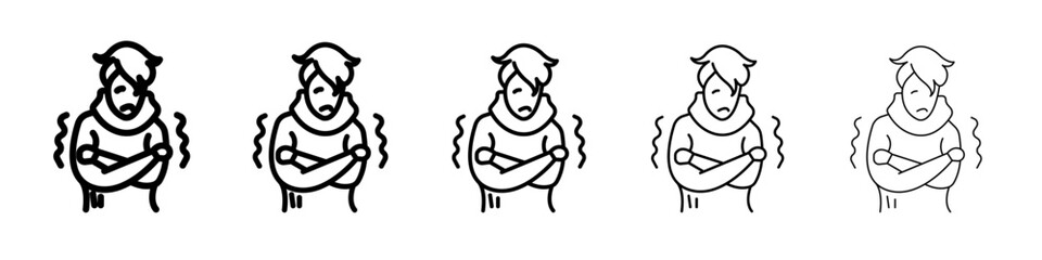 Trembling icon black and white vector sign