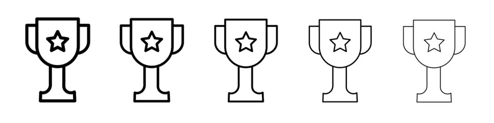 Trophy cup with star icon black and white vector sign