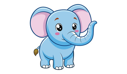 Obraz premium Cute cartoon baby elephant illustration