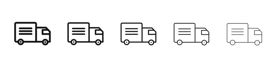 Truck icon black and white vector sign