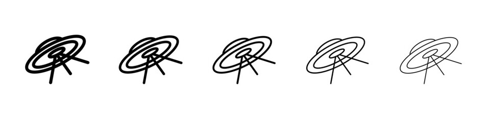 ufo flying icon black and white vector sign